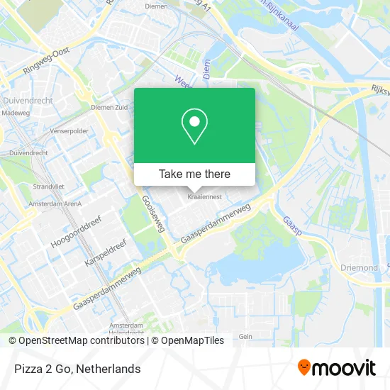 Pizza 2 Go map