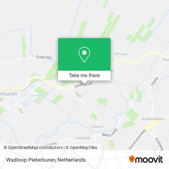 Wadloop Pieterburen map