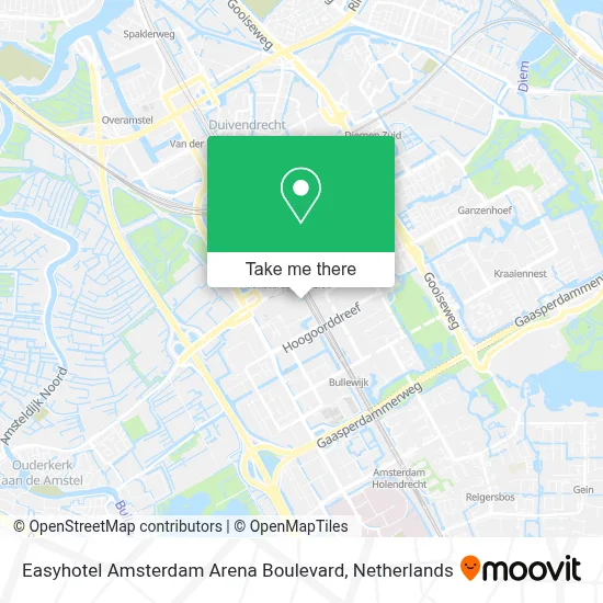 Easyhotel Amsterdam Arena Boulevard map