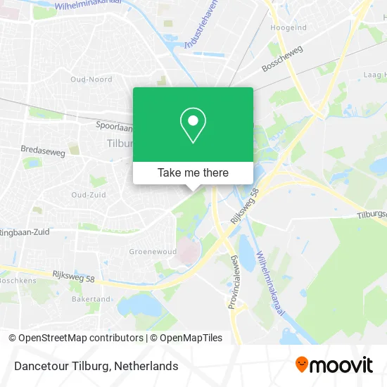 Dancetour Tilburg map