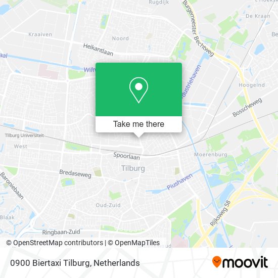 0900 Biertaxi Tilburg map