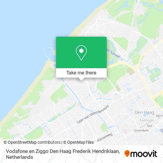 Vodafone en Ziggo Den Haag Frederik Hendriklaan map