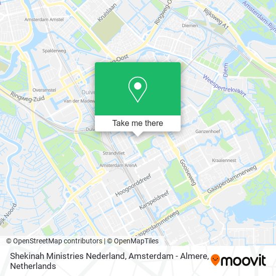 Shekinah Ministries Nederland, Amsterdam - Almere map