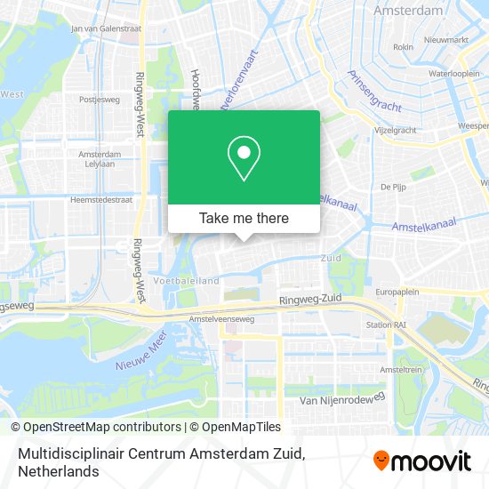 Multidisciplinair Centrum Amsterdam Zuid map