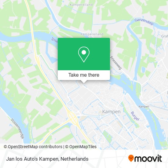 Jan los Auto's Kampen map