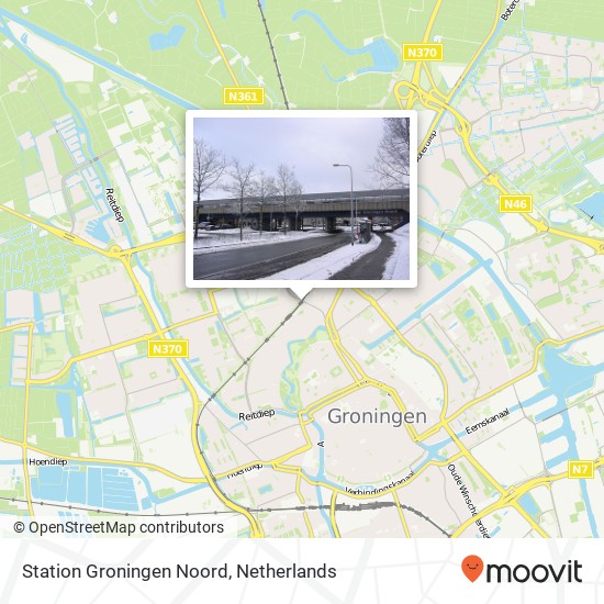 Station Groningen Noord map