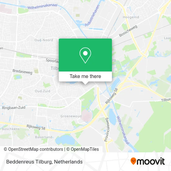 Beddenreus Tilburg map