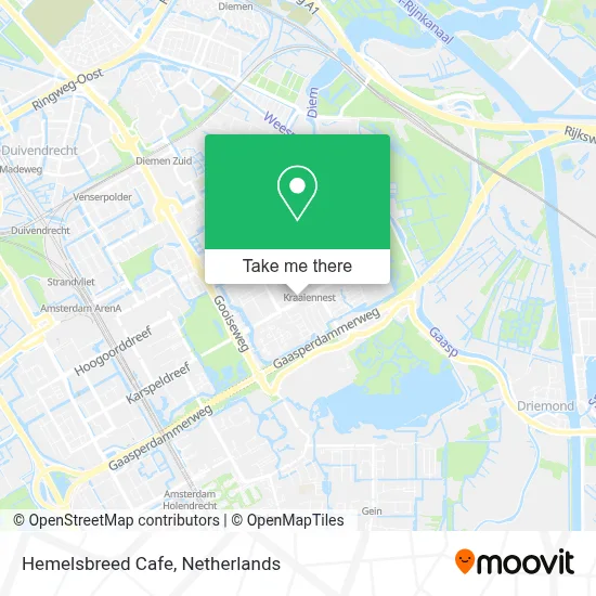 Hemelsbreed Cafe map