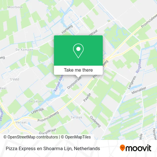 Pizza Express en Shoarma Lijn map