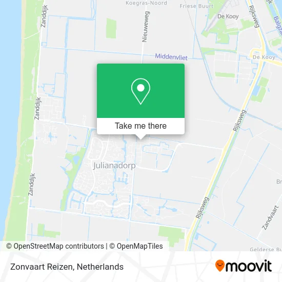 Zonvaart Reizen map