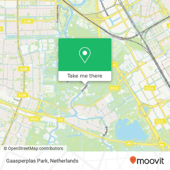 Gaasperplas Park map
