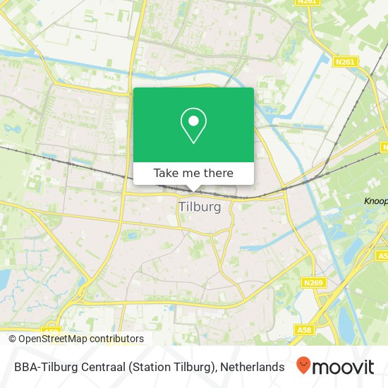 BBA-Tilburg Centraal (Station Tilburg) map