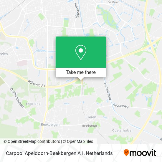 Carpool Apeldoorn-Beekbergen A1 map