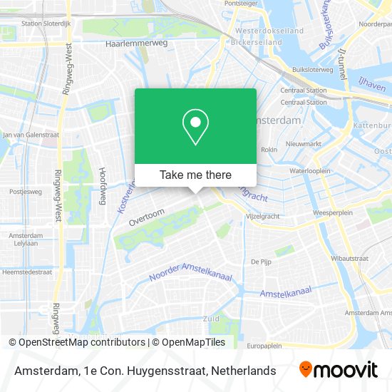 Amsterdam, 1e Con. Huygensstraat Karte