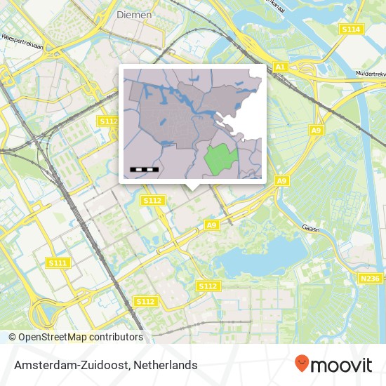 Amsterdam-Zuidoost Karte