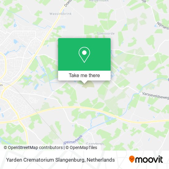 Yarden Crematorium Slangenburg map