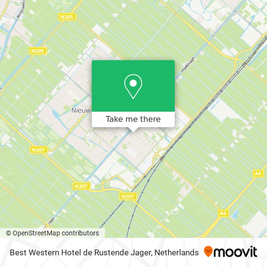 Best Western Hotel de Rustende Jager map