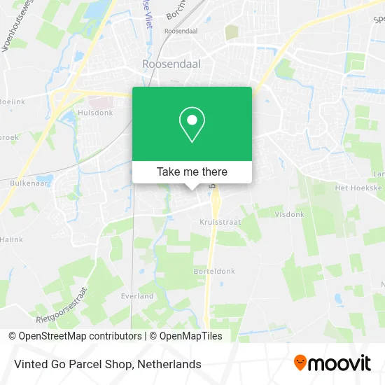 Vinted Go Parcel Shop map