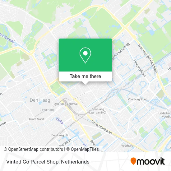 Vinted Go Parcel Shop map