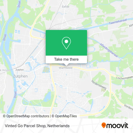 Vinted Go Parcel Shop map