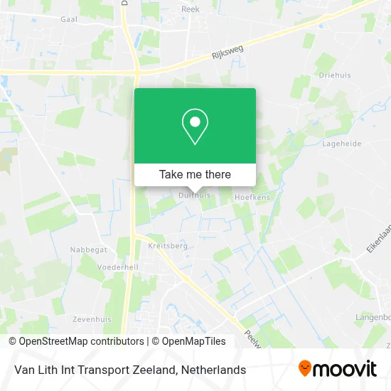Van Lith Int Transport Zeeland map