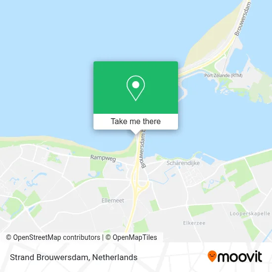 Strand Brouwersdam map