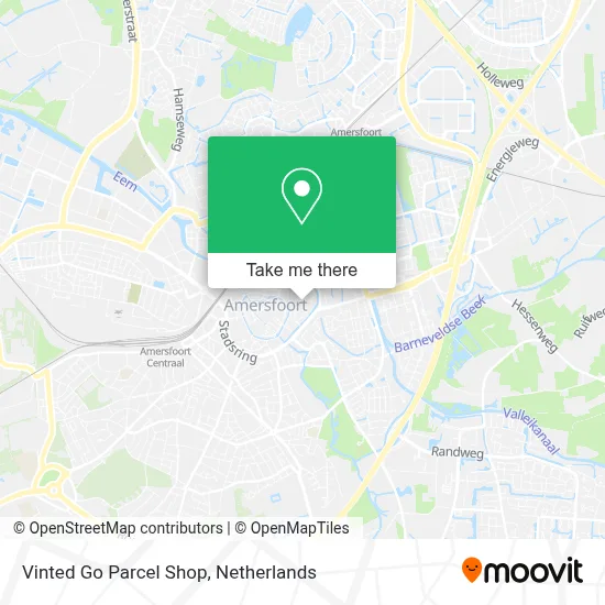 Vinted Go Parcel Shop map