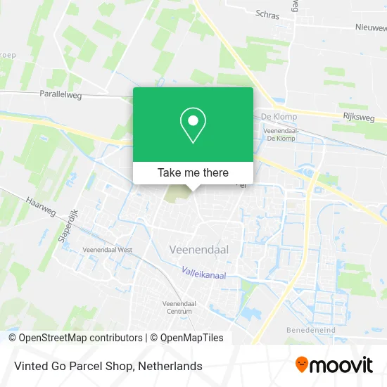 Vinted Go Parcel Shop map