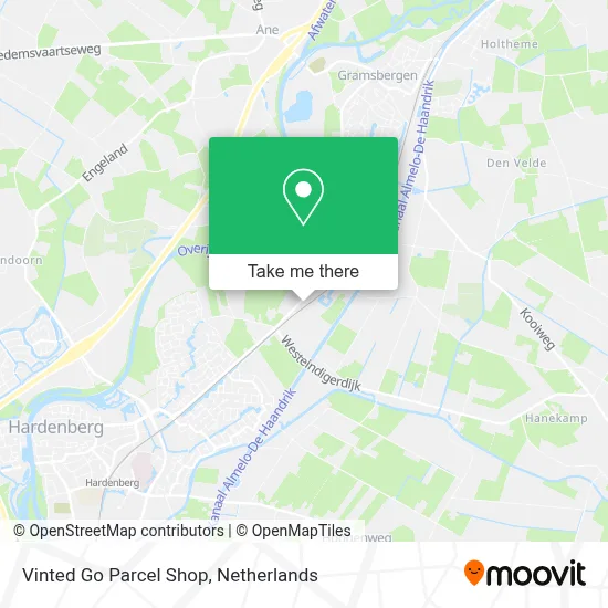 Vinted Go Parcel Shop map