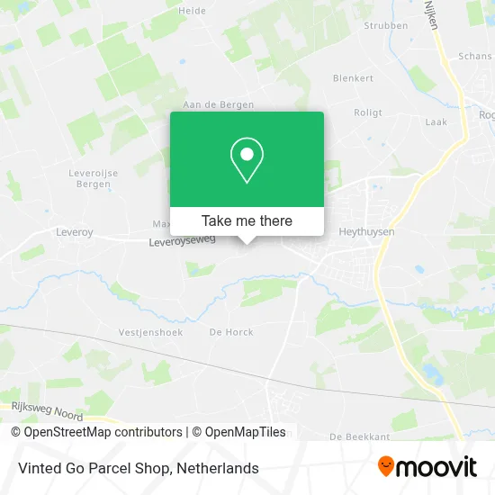 Vinted Go Parcel Shop map
