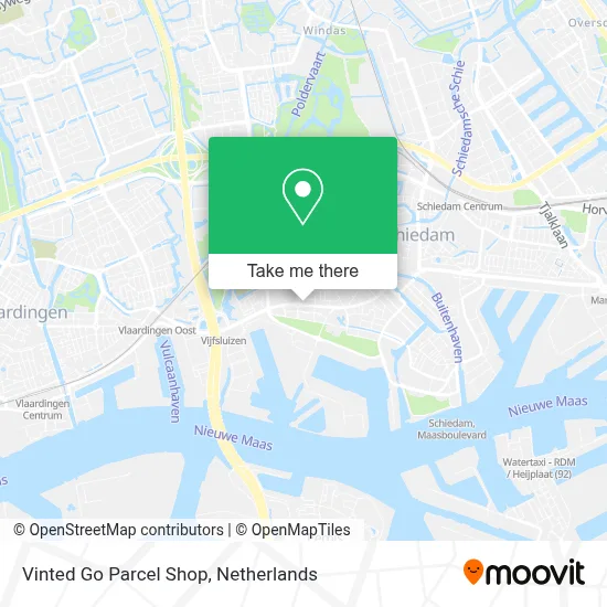 Vinted Go Parcel Shop map