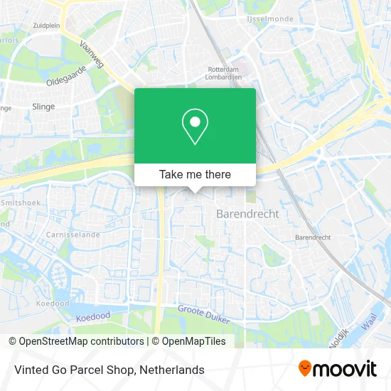 Vinted Go Parcel Shop map