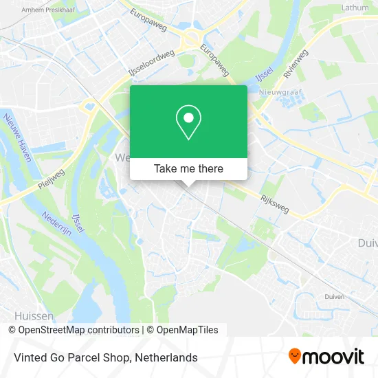 Vinted Go Parcel Shop map