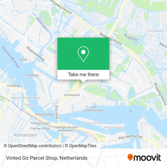 Vinted Go Parcel Shop map