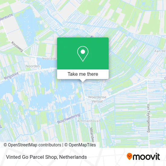 Vinted Go Parcel Shop map
