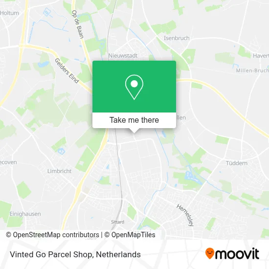 Vinted Go Parcel Shop map
