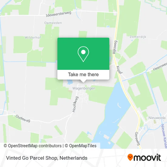 Vinted Go Parcel Shop map