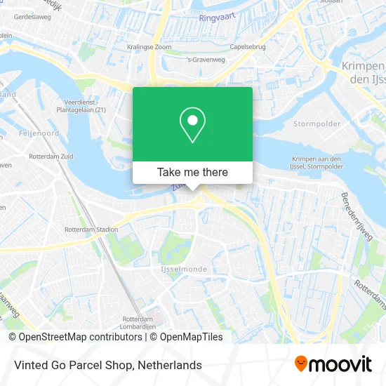 Vinted Go Parcel Shop map