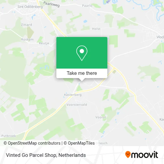 Vinted Go Parcel Shop map
