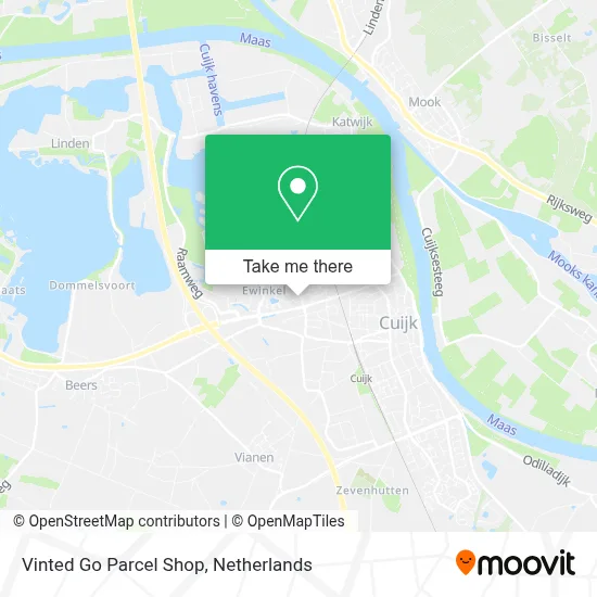 Vinted Go Parcel Shop map