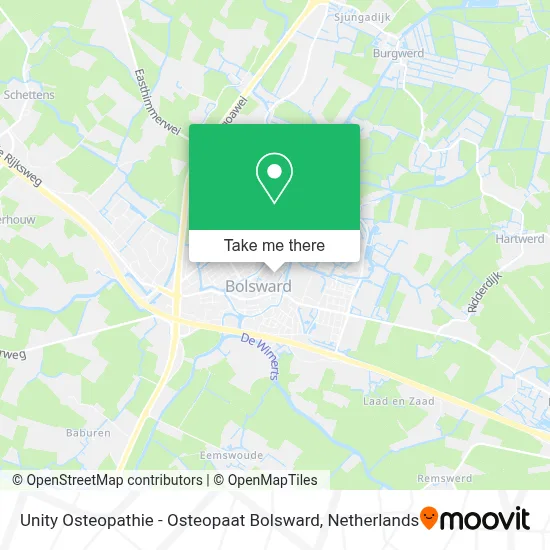 Unity Osteopathie - Osteopaat Bolsward map