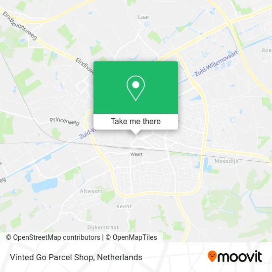 Vinted Go Parcel Shop map