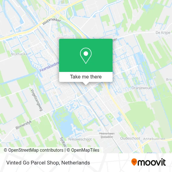 Vinted Go Parcel Shop map