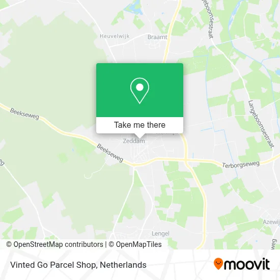 Vinted Go Parcel Shop map