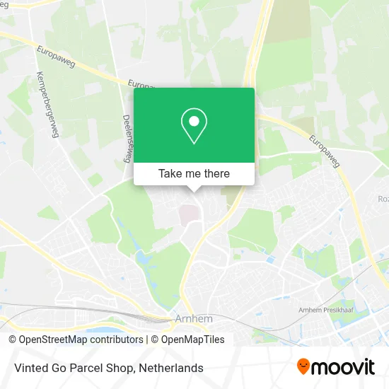 Vinted Go Parcel Shop map