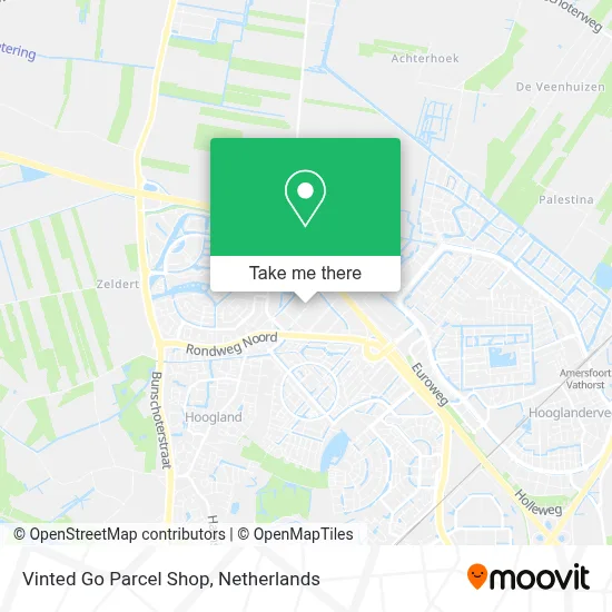 Vinted Go Parcel Shop map