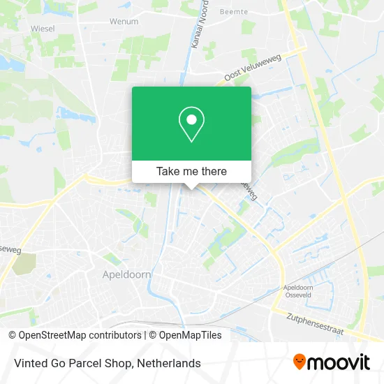 Vinted Go Parcel Shop map