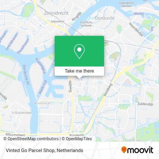 Vinted Go Parcel Shop map