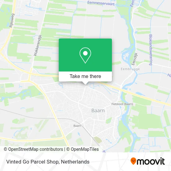 Vinted Go Parcel Shop map