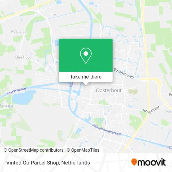 Vinted Go Parcel Shop map